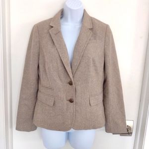 Banana Republic tan beige wool blend two button blazer size 8P